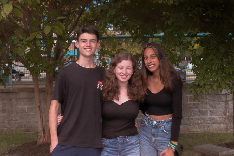 Left to right: Managing Editor Quentin Corpuel, Editor-in-Chief Lily Freeman, Managing Editor Caitlin Cowan
