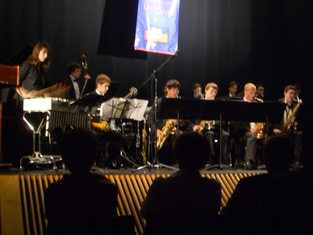 The Whitman Jazz Band performs May 15 at the French Embassy to raise money for an orphanage in Haiti. The benefit also featured a performance from the Whitman Chamber Choir, silent auction and raffle. Photo by Carolyn Freeman. 