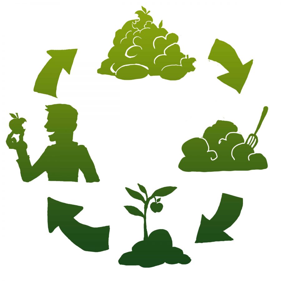 The Compost Crew picks up organic waste from customers houses each week and delivers it to a nearby farm for composting into nutrient-rich soil. Ten percent of the trash weight can be returned to customers in the form of nutrient-rich soil. Graphic courtesy Stefan Grundmann.