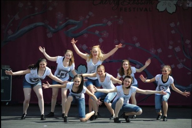 Soles of Steel, a tap company, performs one of their routines. Freshman Meg DiRuggio, sophomore Caroline Jarcho and junior Charlotte Klein are members of the dance group. Photo courtesy Carolyn Jarcho.