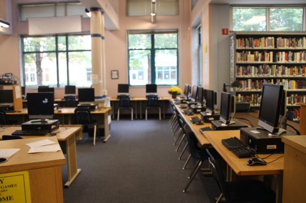 The Media Center opened Sept. 19 for the first time this school year. It was closed because of new carpet installation. Photo by Marit Bjornlund.