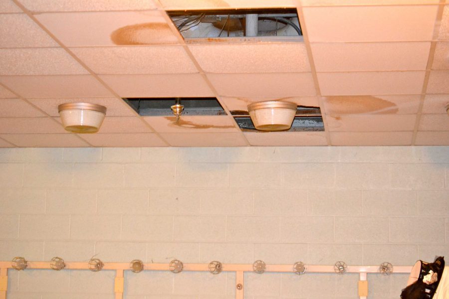 The chiller, which used to control air conditioning, caused water damage to the green rooms ceiling. Drama cast and crew couldnt use the area because of safety concerns, but contractors fixed the problem Feb. 13. Photo by Abby Cutler.