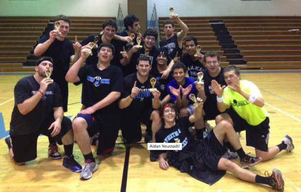 Members of the Wolffpack pose with their trophies after winning the dodgeball tournament. Photo courtesy Andrew Feder.