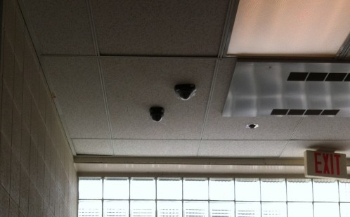 The school installed new security cameras in certain hallways. Photo by Tamar Meron.