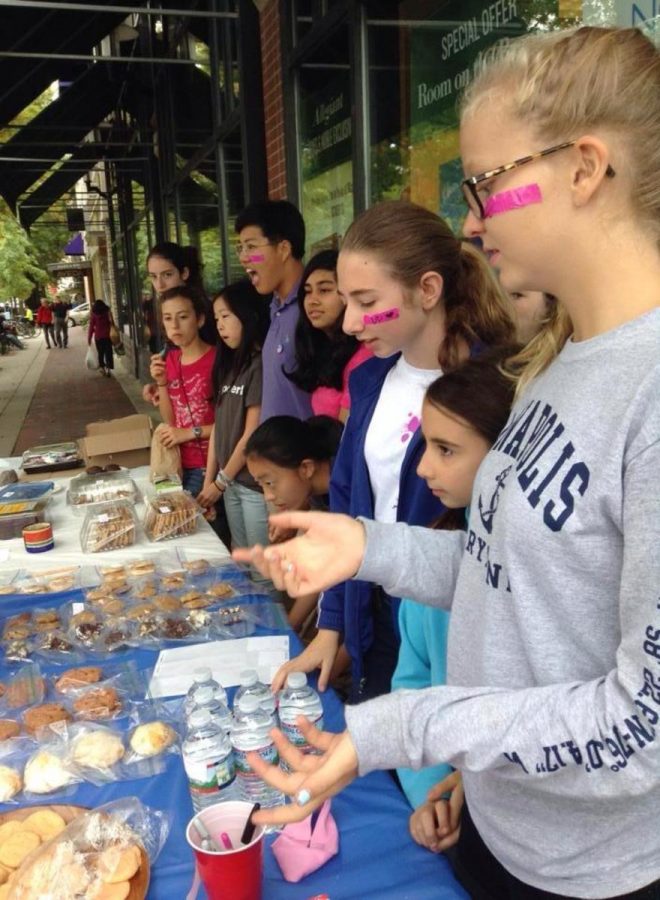 The members of the Girl Up club held a bake sale, fundraising $500 for the national organization. Photo courtesy Kelley Czajka. 