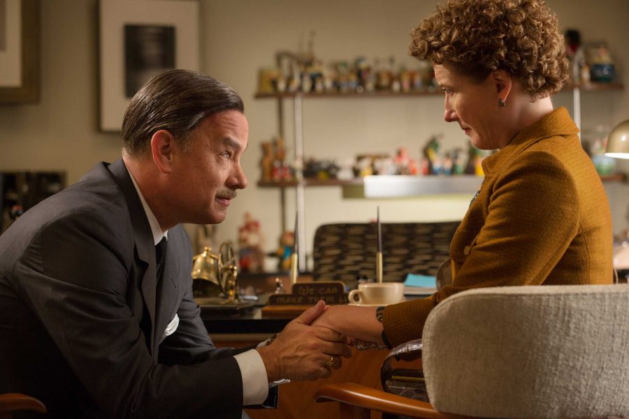 Tom Hanks as Walt Disney, left, and Emma Thompson as author P.L. Travers in a scene from Saving Mr. Banks. (AP Photo/Disney, François Duhamel)