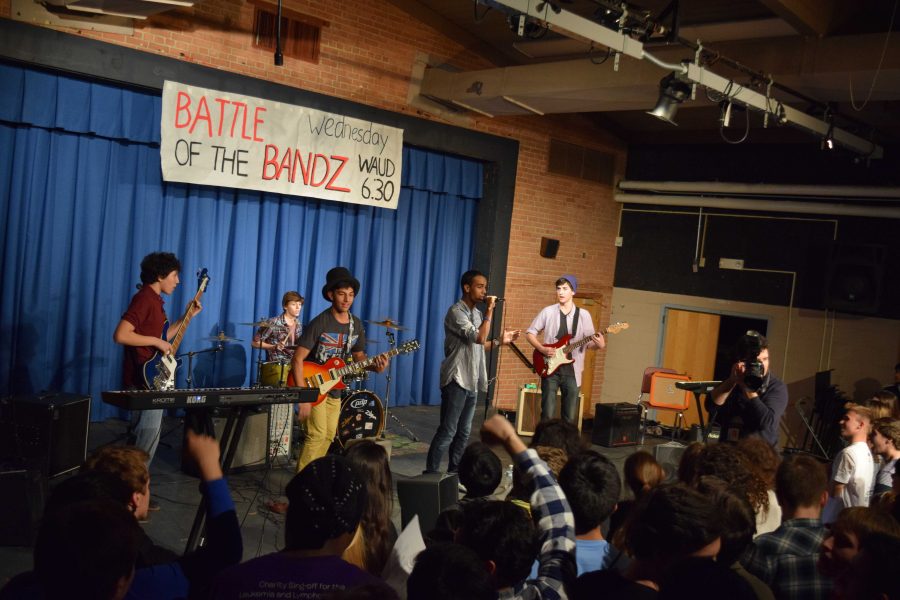 The Monopoly, which won Battle of the Bands, performed fourth. Photo by Rachel Hazan.