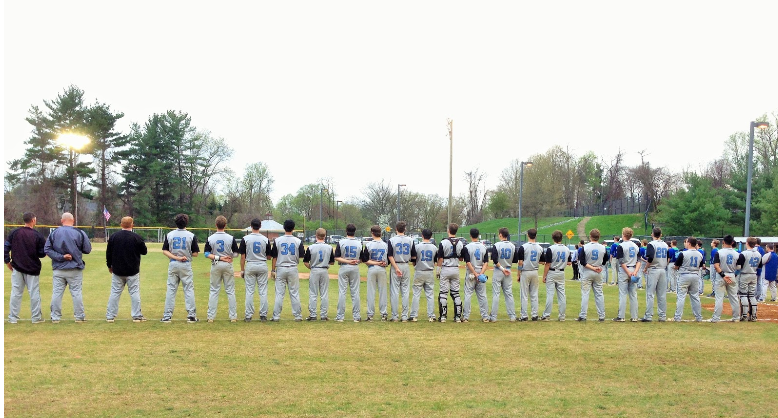 The Vikings (4-4) line up before their contest, a 5-2 victory, against the Churchill Bulldogs.
Photo by Josh Millin