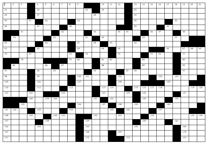 B W magazine crossword corrections The Black and White