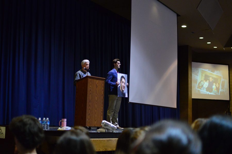 Rich Leotta speaks to  students and staff, encouraging them to support Noahs Law. The law passed in the state house and senate unanimously on Monday night. Photo by Tomas Castro.