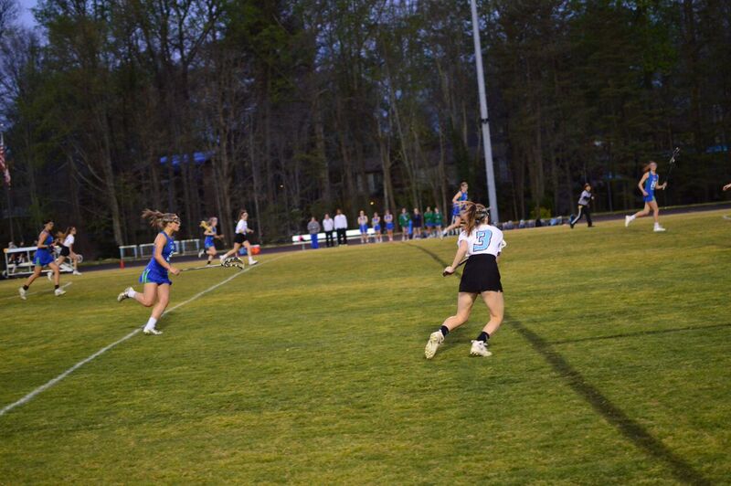 Midfielder Gaby Svec pushes the ball up the field trying regain the lead for the Vikes. Photo courtesy Tomas Castro