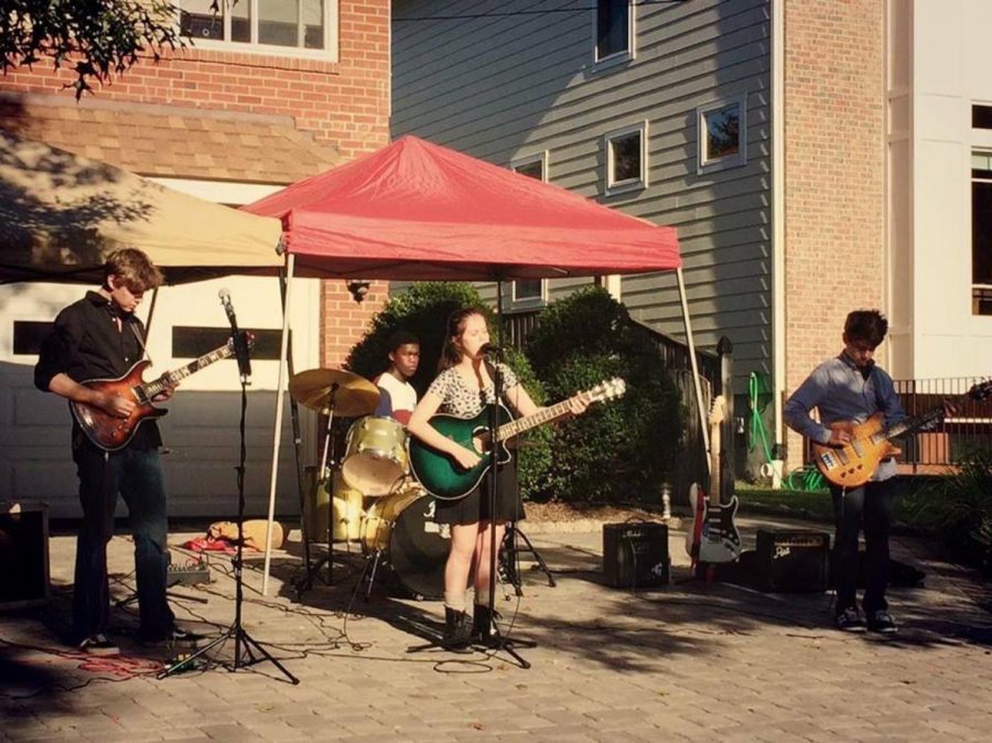 ROADTRIP performed at a neighborhood block party earlier this year. Tomorrow night, theyll compete in the Montgomery Countys Got Talent finals at the Fillmore. Photo courtesy Lisa Ginns.