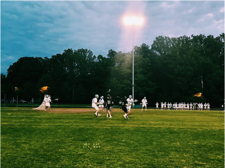 The boys lacrosse team moves on to round two of playoffs after winning 10-4 against Richard Montgomery. Photo by Ariana Faghani.