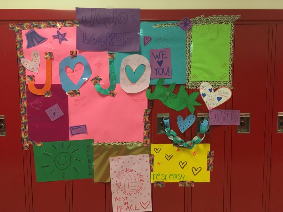 Students+decorated+a+locker+in+JoJos+memory.