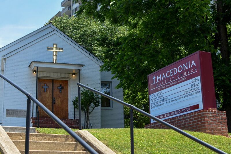 Members of the Macedonia Baptist Church on River Road have criticized recent plans to develop the Westbard area with allegations that a historical African-American cemetery once existed on the land. Photo by Ryan Gaines. 