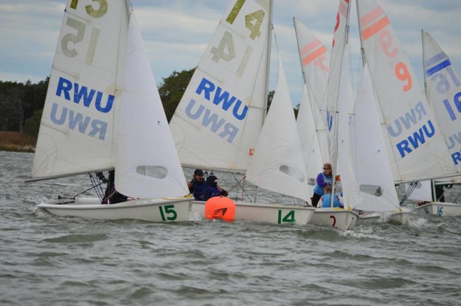 Members of the DC Sail club sail on the Anacostia River. Whitmans sailing team, which sails with DC Sail, had to change practice locations from the Potomac River to the Anacostia. Photo courtesy Sophia Kotschoubey.