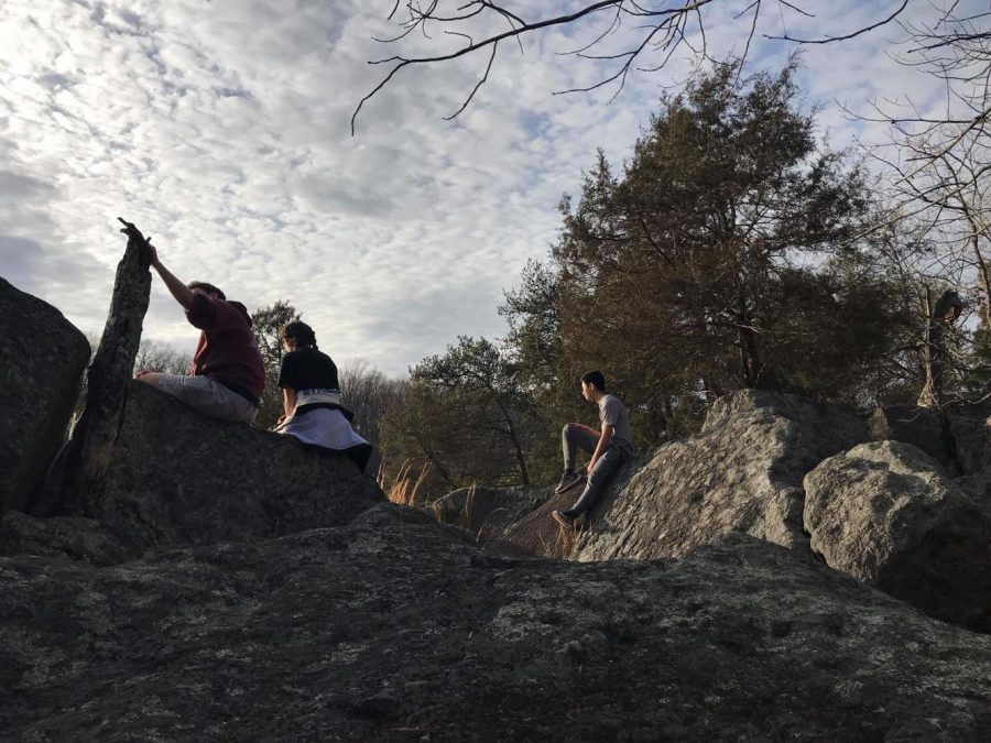 Hiking Viking members trek on the Billy Goat Trail.  Members hike together once a month. Photo courtesy Rowan Mohan.