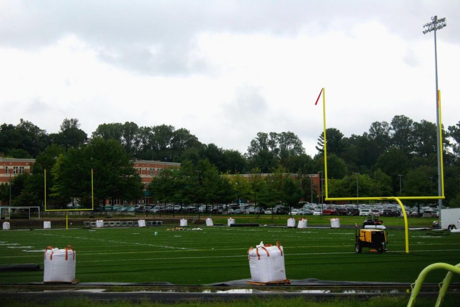 The homecoming game will take place at Wootton High School on Saturday, Sept. 29. Whitmans turf field is still under construction after rain delays. Photo by Annabelle Redisch.