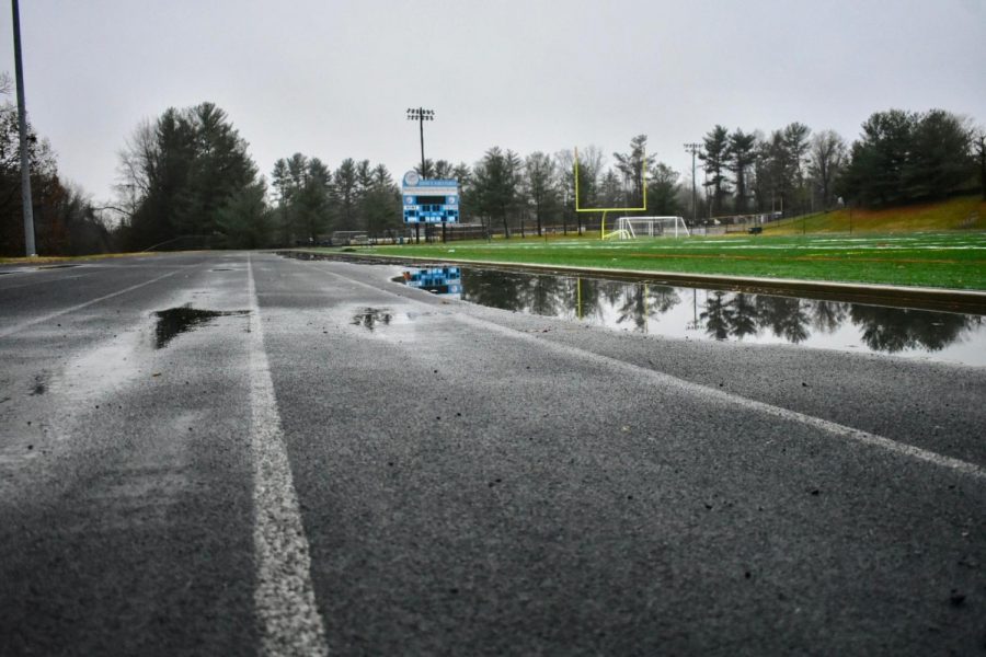 The Whitman track will be repaved this week and resurfaced over the summer. The repaving is to prevent the pooling of water on the track that has occurred since the construction of the new turf field. 