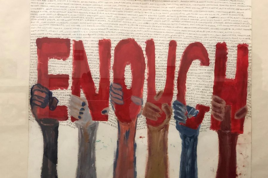 Three Whitman seniors had their art featured in the Walls of Demand art activism exhibit in D.C. The exhibit opened at The Center for Contemporary Political Art Friday, Feb. 8, and is on display until March 15.
