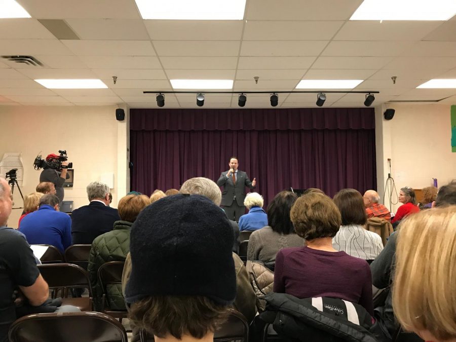 District 1 Montgomery County councilmember Andrew Friedson held a two-hour town hall at Burning Tree Elementary School Jan. 24. Friedson grew up in Potomac and went to Churchill High School. 