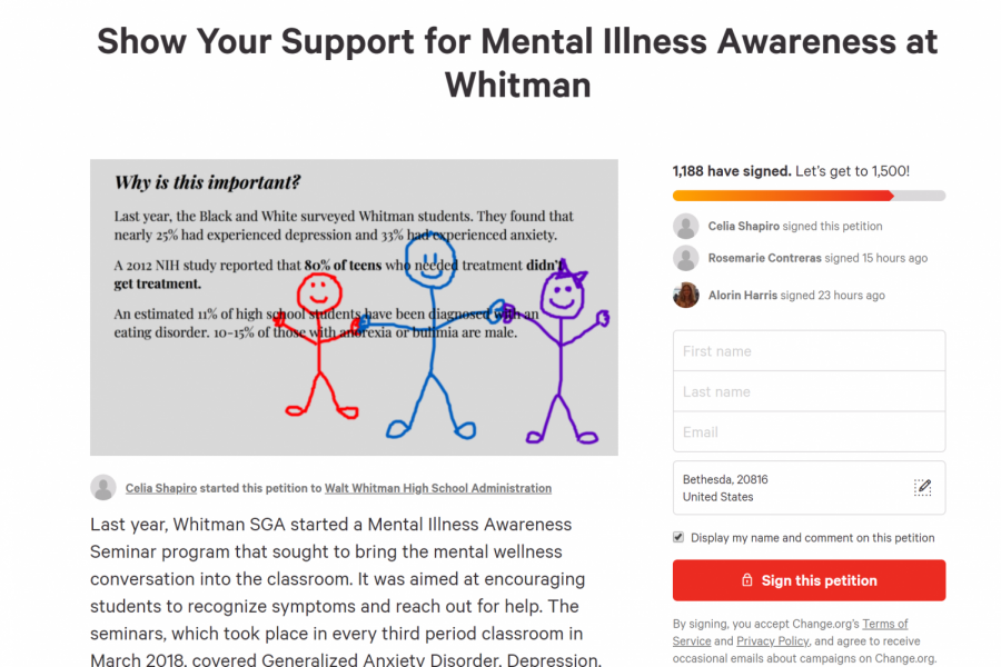 This petition to bring back mandatory Mental Illness Awareness Seminars—after administration pulled their support March 22—got almost 800 signatures in just 24 hours. 