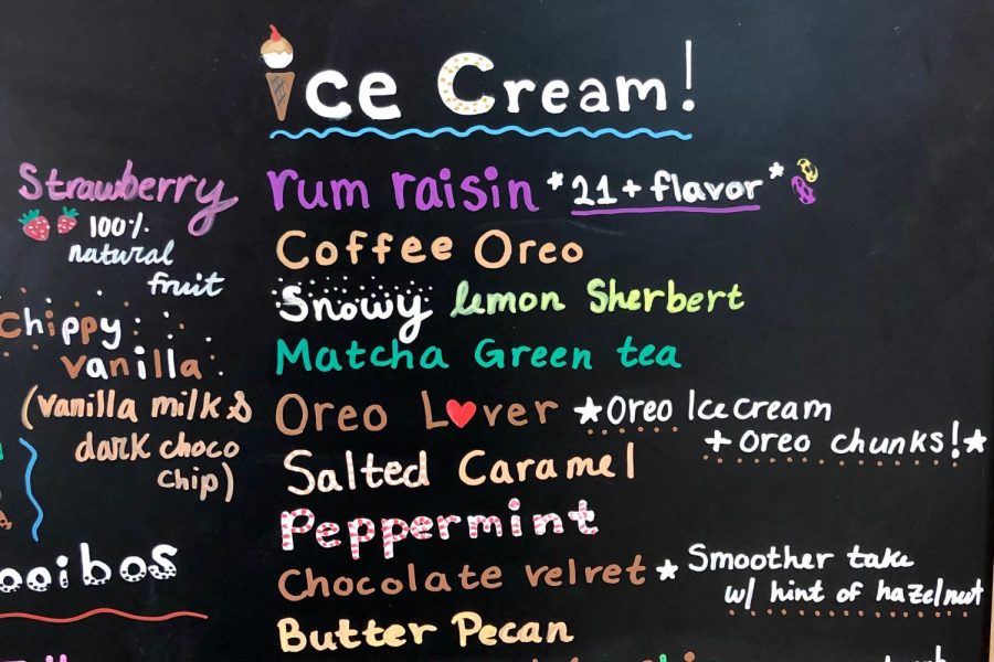 Sarah Park, the founder and owner of Sarah’s Handmade Ice Cream, creates her own unique ice cream flavors using natural ingredients. She makes her ice cream by hand with machines she keeps in the back of her shop.