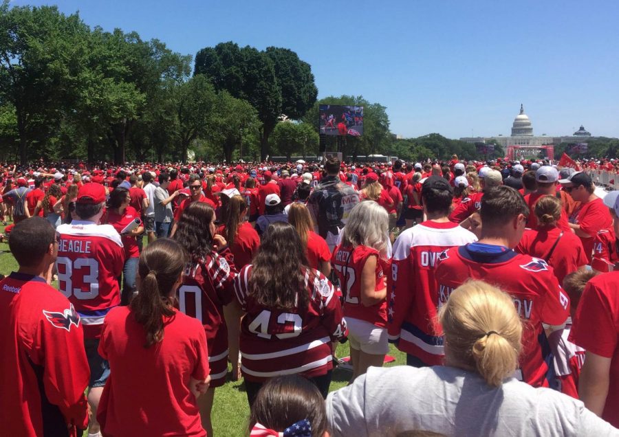 On the one-year anniversary of the Washington Capitals Stanley Cup title, heres a Cap(s)tion. Thousands of fans celebrate their teams victory in this Capitals capitol event. Photo courtesy Brielle Ohana.