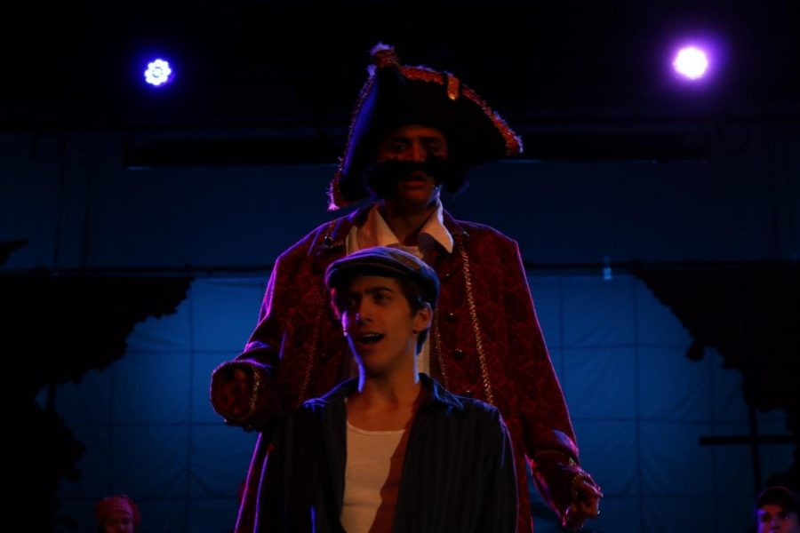 Senior Lucas Arulpragasam (above) as Captain Blackstache and senior Matthew Millin (below) as Peter is this years winter play, Peter and the Starcatcher.