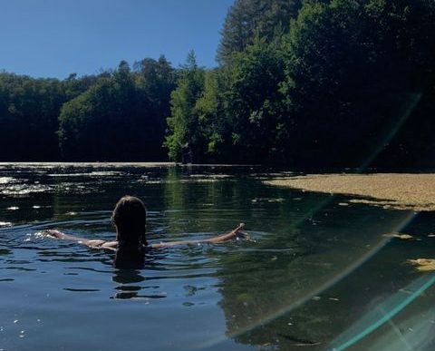 Learning in Germany, senior Lily Muchimba has lots of free time where she often swims, as pictured