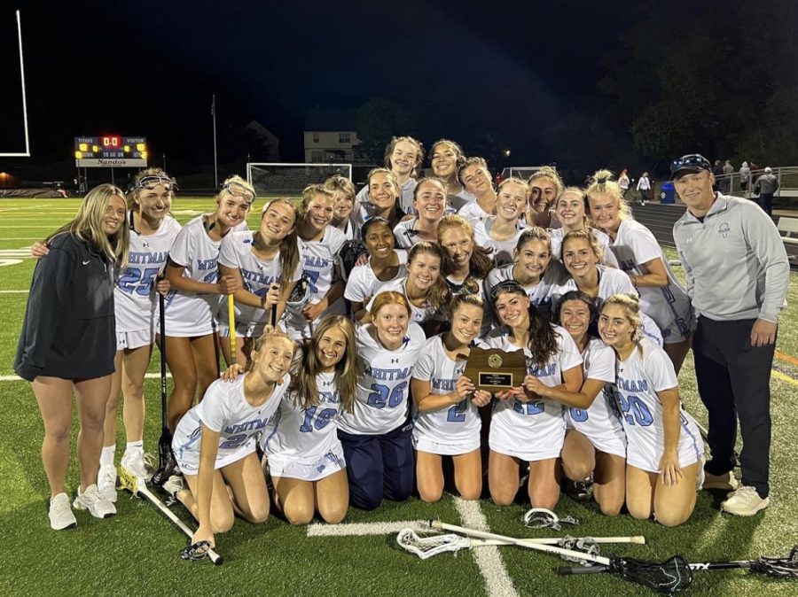 The+girls+lacrosse+team+%2813%E2%80%930%29+defeated+the+Quince+Orchard+Cougars+12%E2%80%9310+to+win+the+first+ever+Montgomery+County+lacrosse+championship.+
