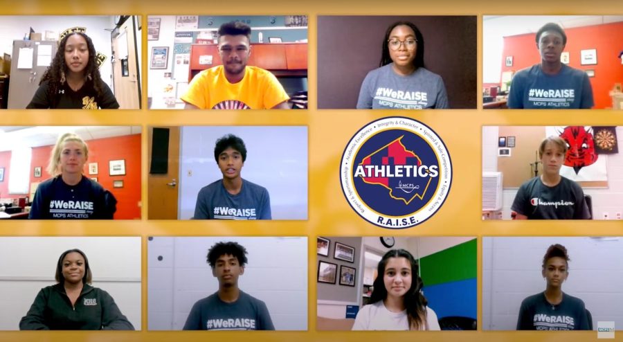In a video recording from a Student Athlete Leadership Council meeting, students called on their peers to renew their commitment to sportsmanship guidelines that include respecting other players and coaches, avoiding confrontations with referees and cheering on student athletes from the stands.  