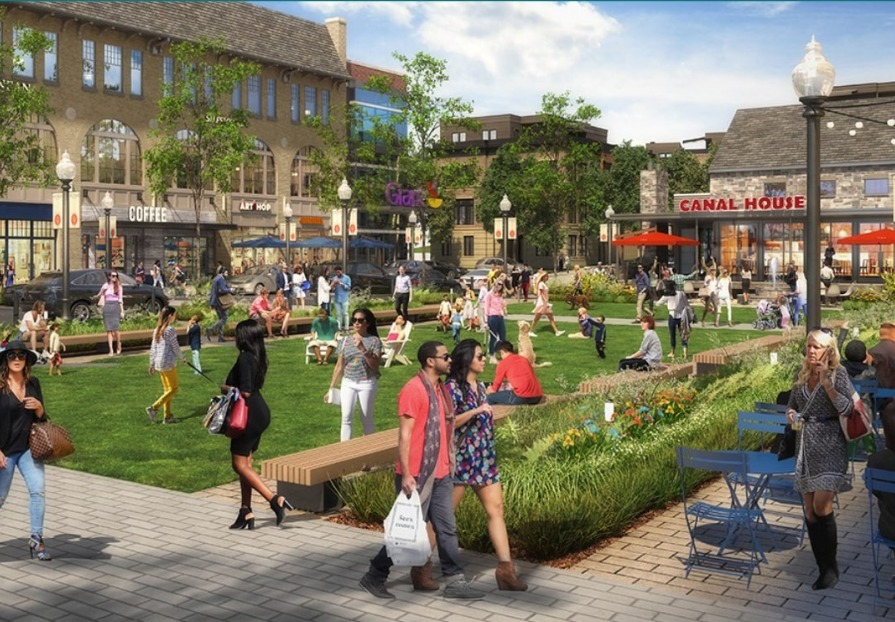 An artists rendering of the future Westbard Square