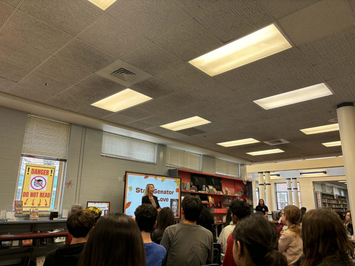 During a question-and-answer session, students asked about topics ranging from redistricting to immigration enforcement.
